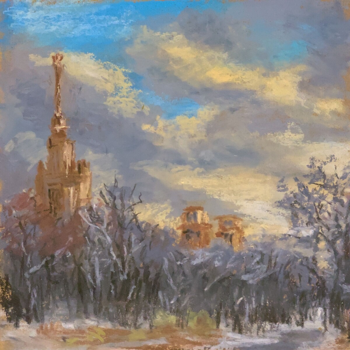 Стоялов Александр. Ученья свет 2 бумага масляная пастель 17-17