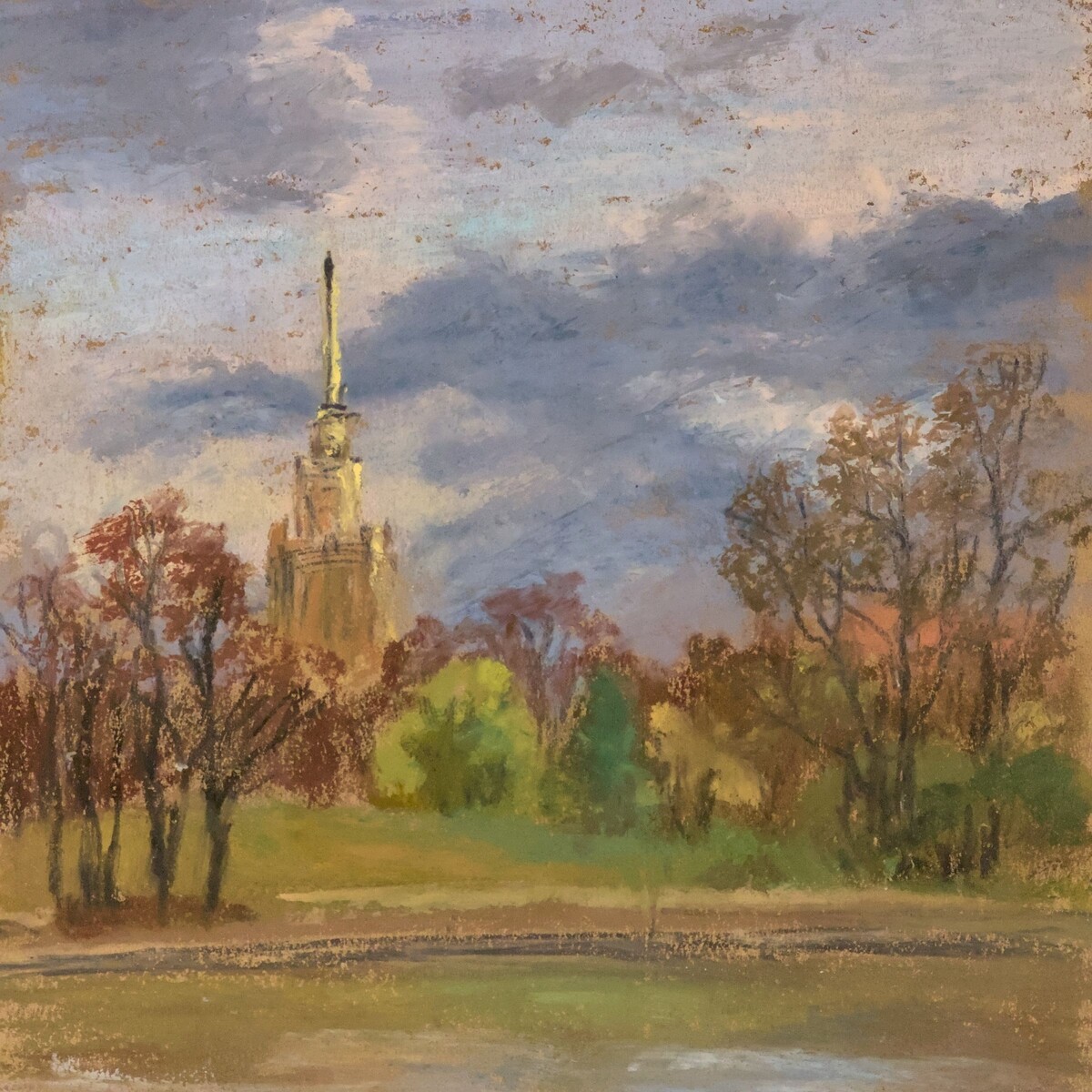 Стоялов Александр Ученья свет 1 бумага масляная пастель 17-17