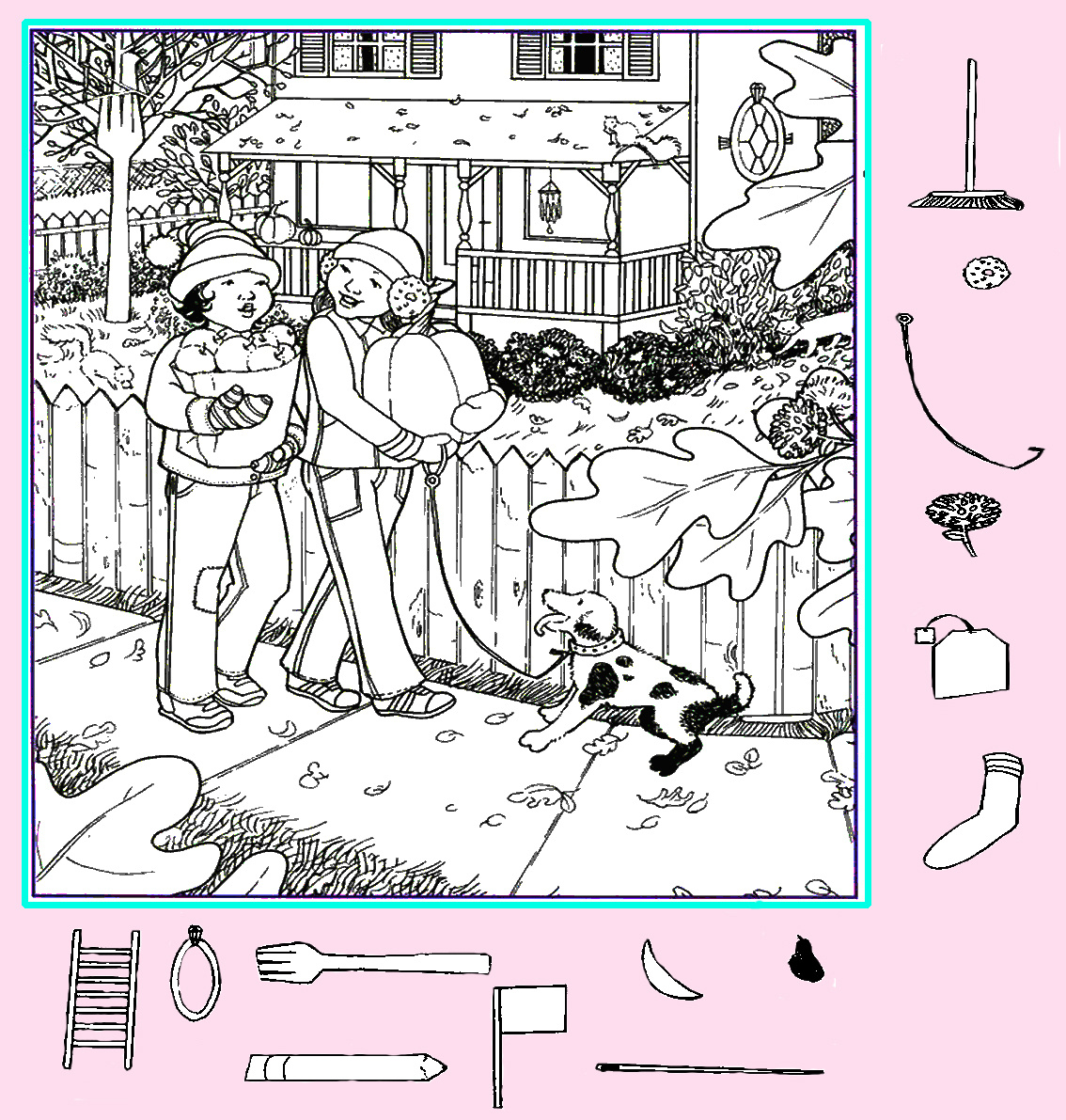 Тест на внимательность: найди пончик, флаг, цветок и другие предметы на картинке. Картинка подготовлена автором