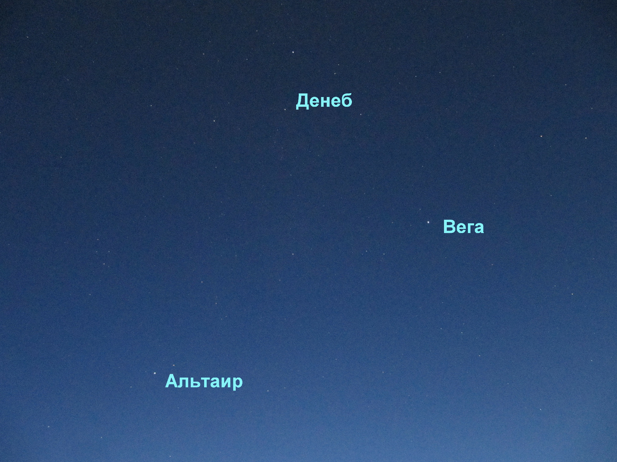 Летний треугольник на закате.