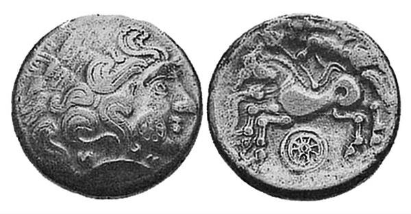 Гельветская монета. 100-80 гг. до н.э.