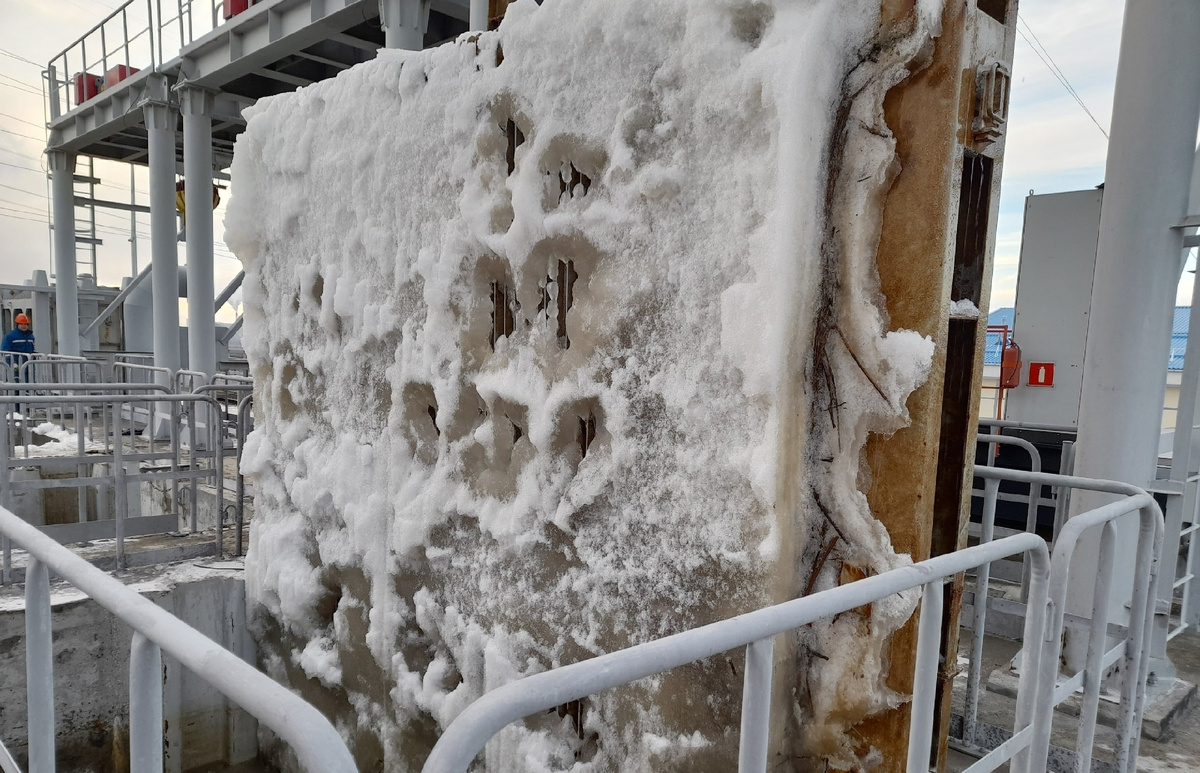 Шуга на сороудерживающих решётках