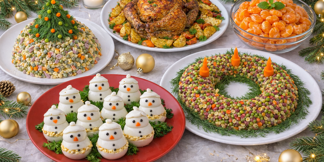 Новогодний стол до 2000 рублей: волшебное меню на 6 человек, которое удивит всех!