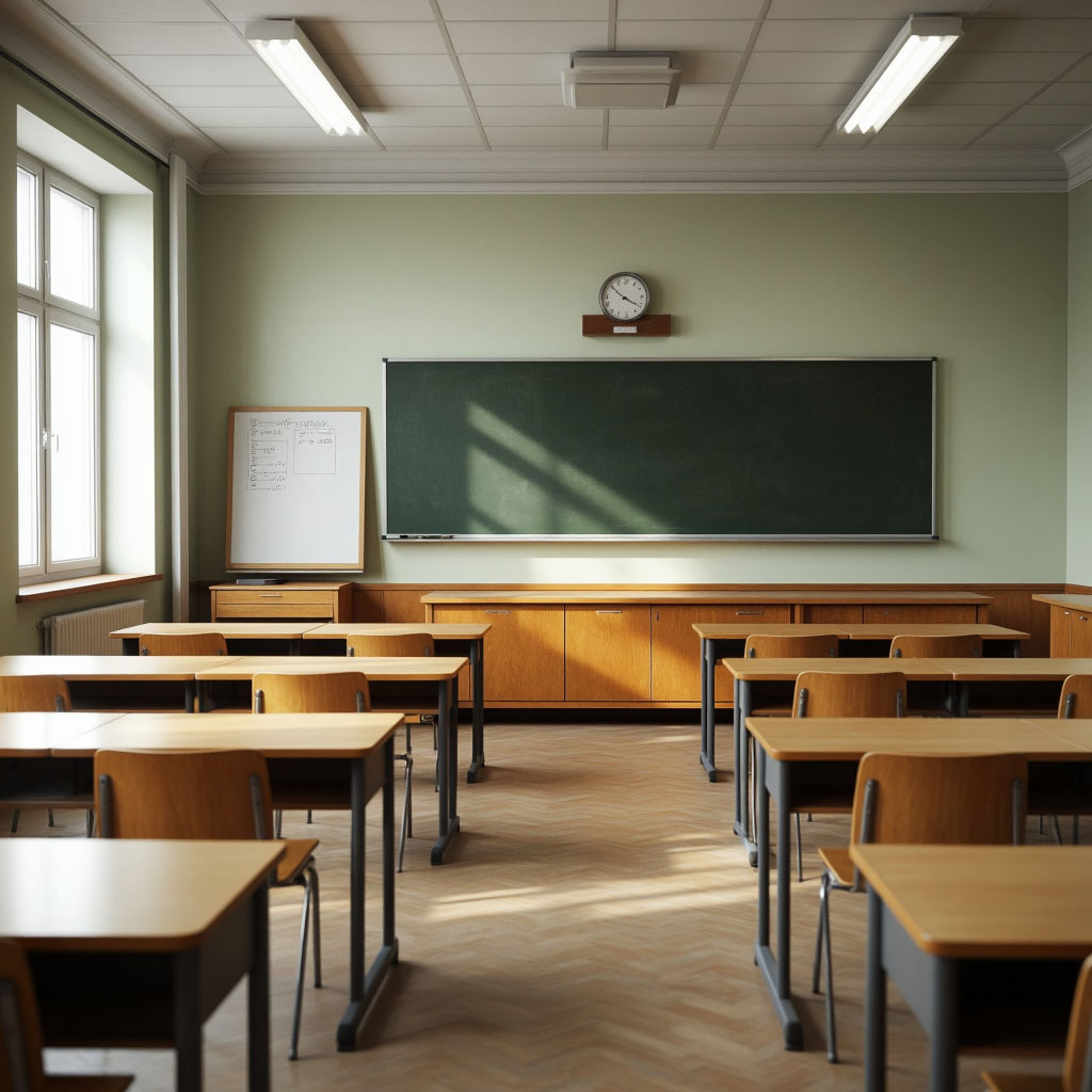 Интерьер современной школы должен быть привлекательным, минималистичный и без скучной " коричневой" цветовой гаммы. 