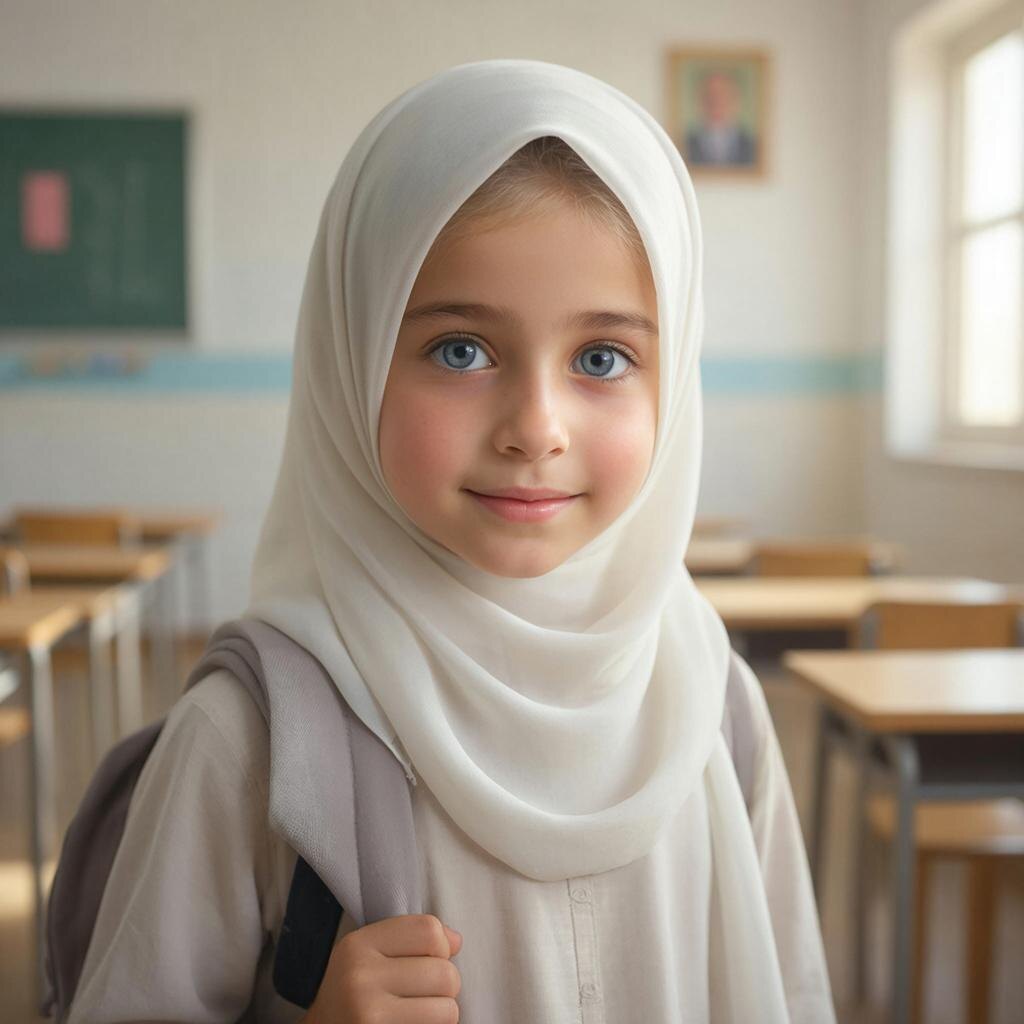 Омела в школе, по версии нейросети, которая никак не хочет нарисовать бледные брови (сгенерировано GigaChat, по моей просьбе) 