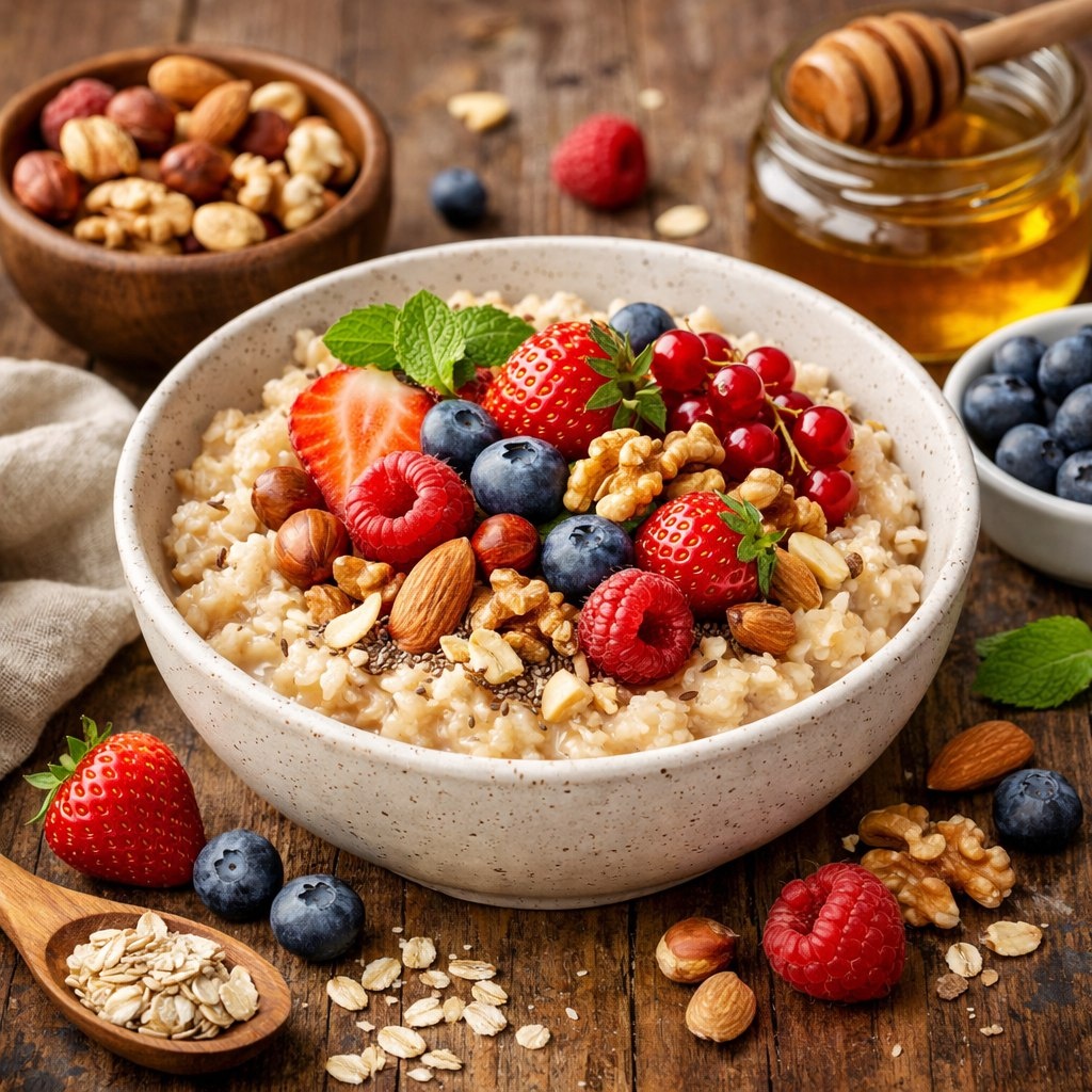#Овсянка #Ягоды #Орехи #Еда #ПравильнаяЕда #Полезно