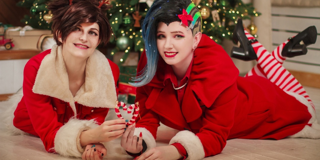 Косплей Tracer и Sombra из Overwatch: новогодний старт