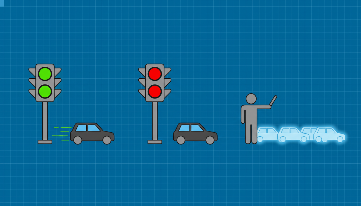 Умный регулировщик вместо простого светофора.