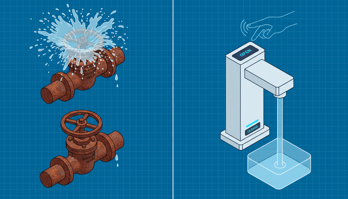 Обычный кран vs электронный смеситель с управлением.