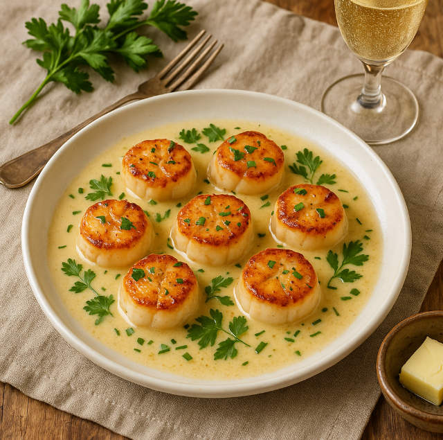 Ракушки Сен-Жак в шампанском рецепты от Дарики