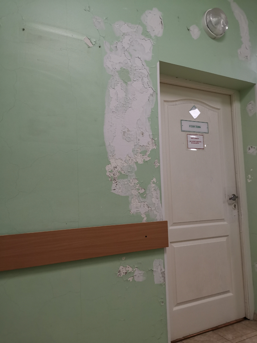 В таком состоянии находятся все стены в больнице