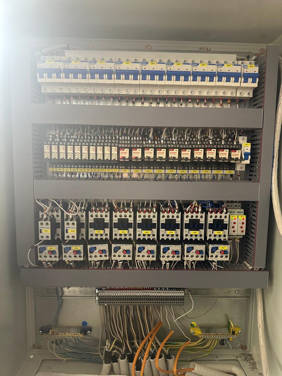 Фото шкафа управления насосной станцией на объекте внутри