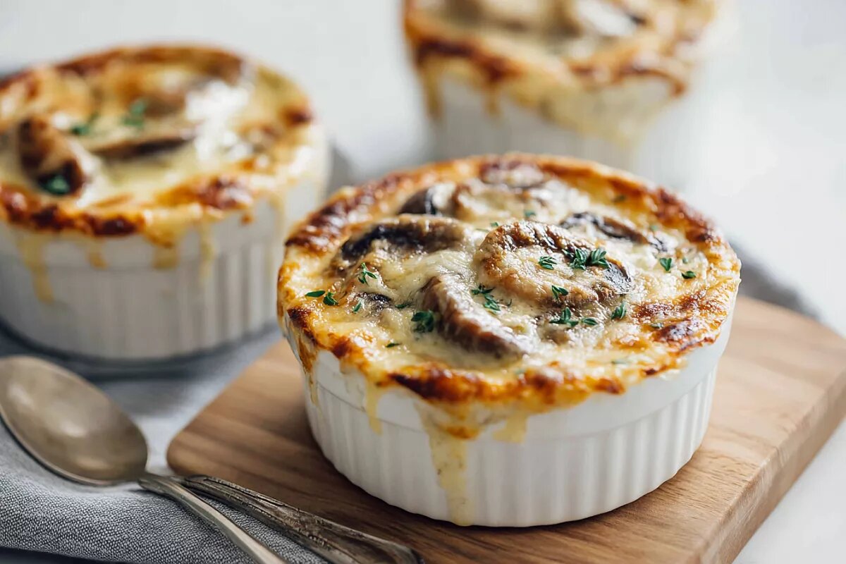    Это самый вкусный жюльен — густой соус без комков, ароматные грибы и сырная шапочка