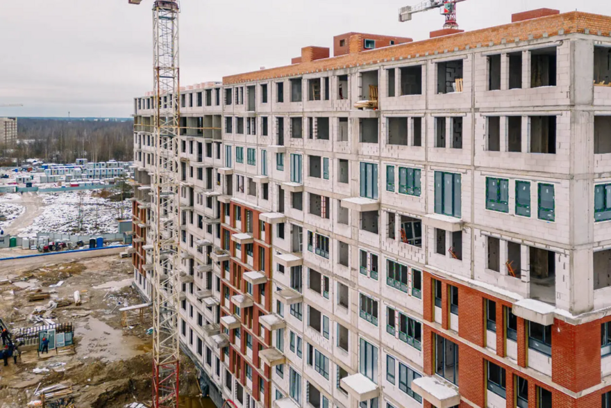     На фото ход строительства ЖК «Новое Колпино» от Группы «Самолет»