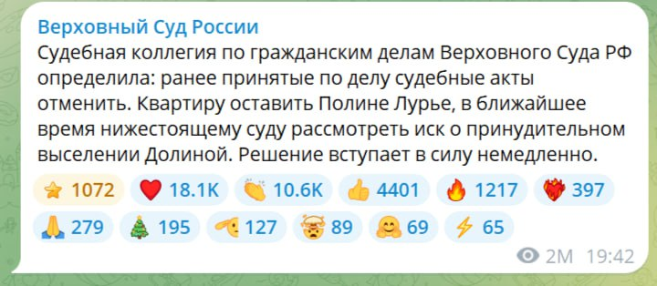 Почему Верховный суд не вынес в деле Долиной окончательного решения?