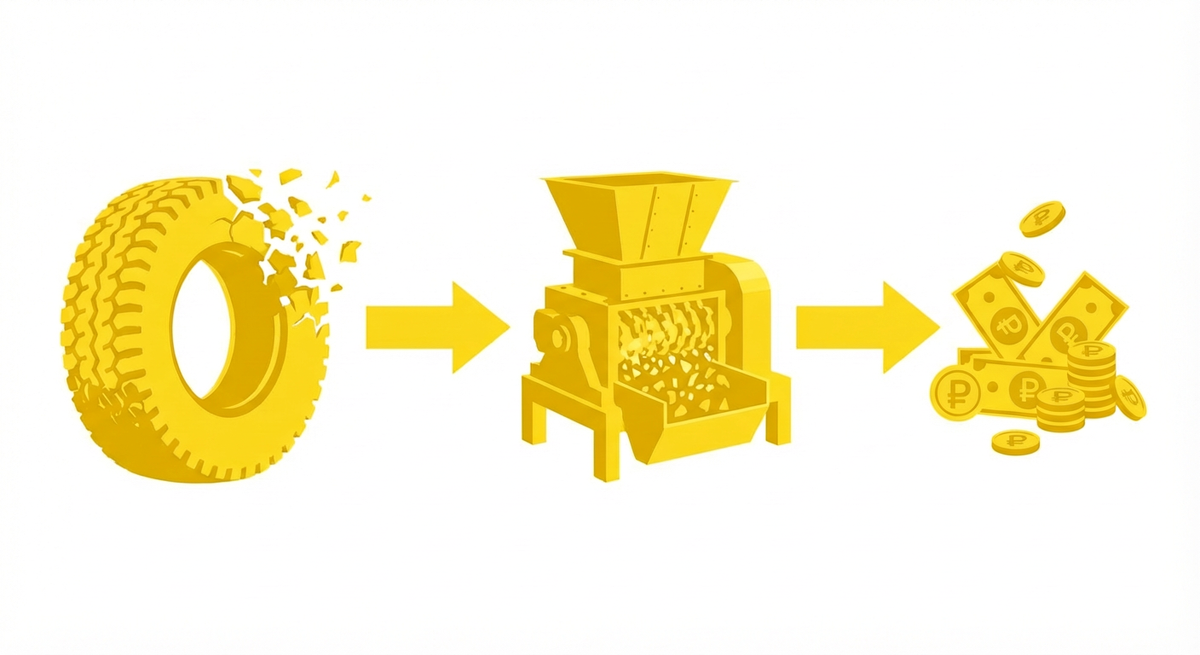 Упрощенный вариант переработки автомобильных шин в резиновую крошку