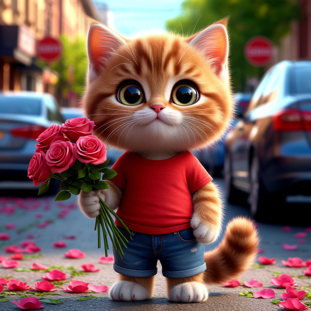 Вот так мило выглядит любой даритель цветов в глазах одариваемой)/ Здесь и далее ИИ-генерации и фото автора