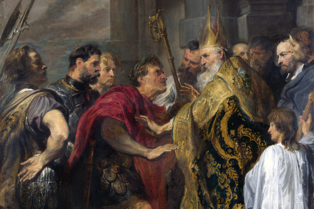 Амвросий Медиоланский и император Феодосий. Фото: Wikipedia/Антонис ван Дейк/Общественное достояние