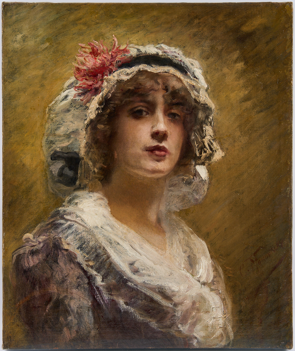 Маковский, Константин Егорович (1839-1915).  Женский портрет. Конец XIX века.  Холст, масло. 55 х 46.