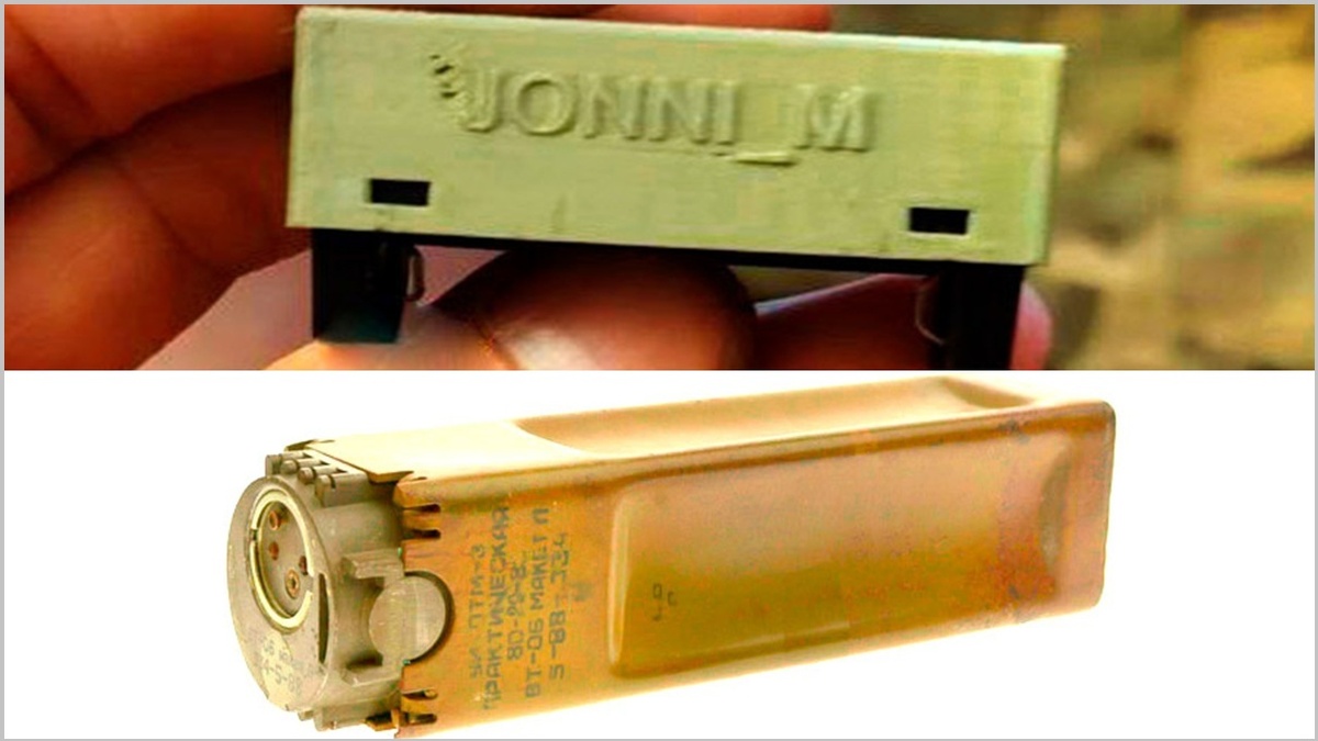 На фотографии: один из способов срабатывания самодельной мины с неконтактным датчиком цели при помощи платы Jonni_M. Название мин с платами «Джоник» пошло от первых найденных экземпляров. Источник фото: https://dzen.ru/a/aGtTR_HOKxvgJCxS