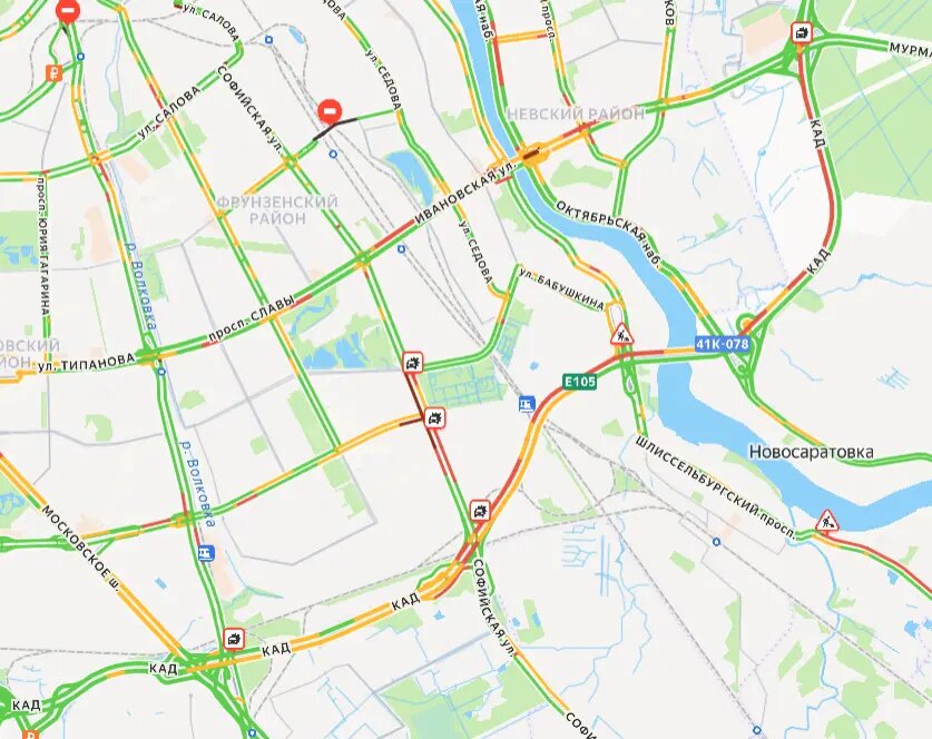    Фото: скриншот сервиса «Яндекс.Пробки»