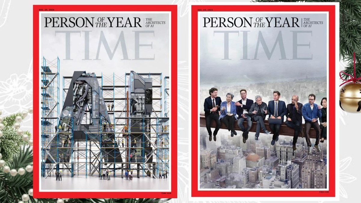 Time обыграл классическую фотографию "Обед на небоскребе" 1932 года. ▶️▶️▶️