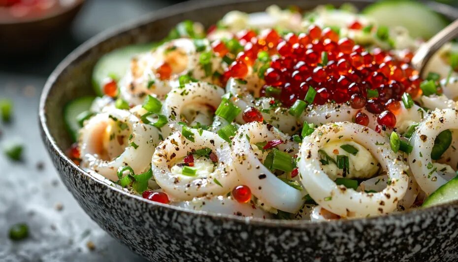 Салат с кальмарами на Новый год: яркий хит стола