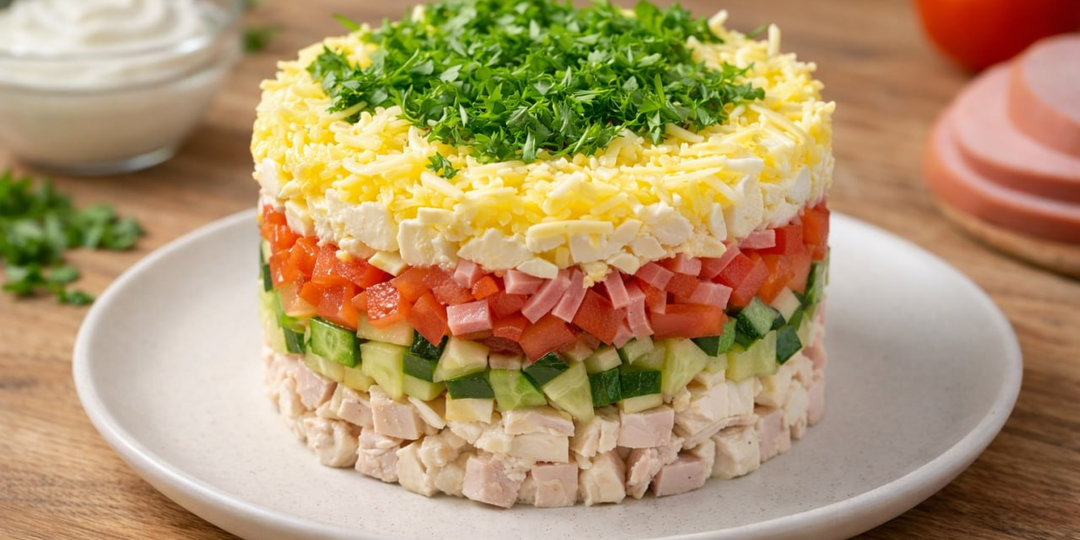 Салат «Русская красавица» — тот самый случай, когда просто, сытно и по-домашнему вкусно