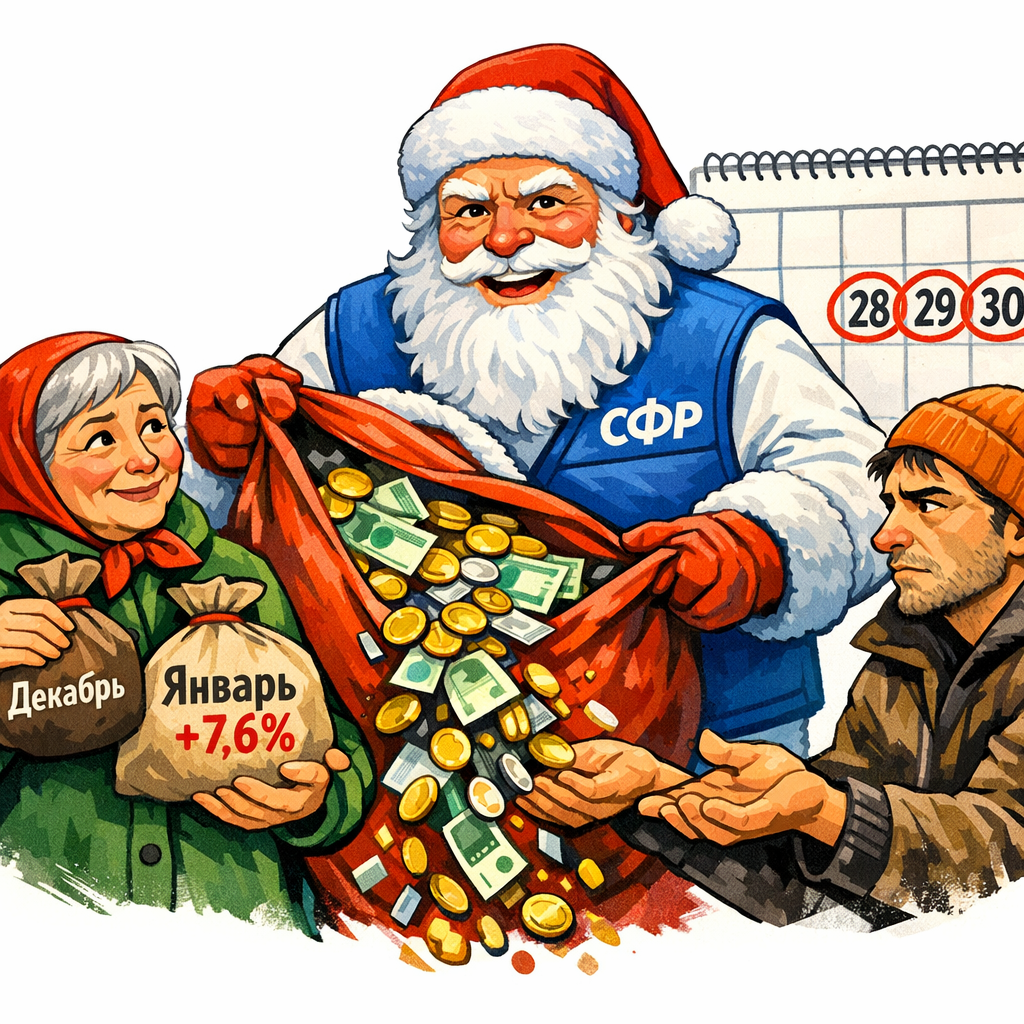 График выплаты пенсий в декабре 2025 года за январь 2026 года
