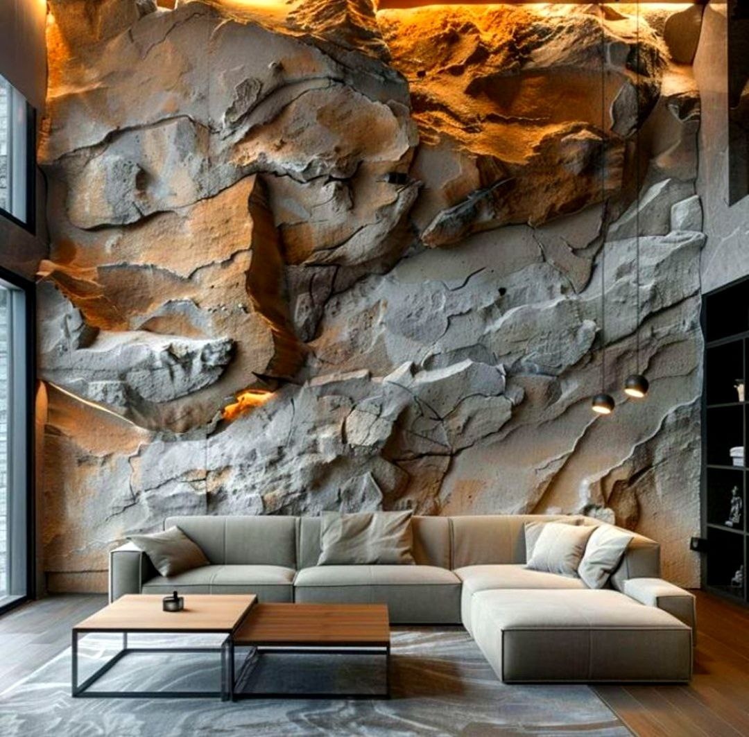 Готовая стена "скалы" из архитектурного бетона. Фото из открытых источников