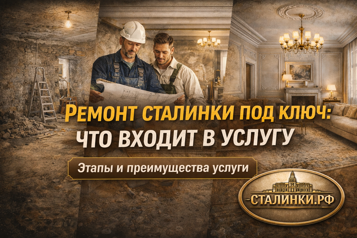 Ремонт сталинки под ключ: что входит в услугу 