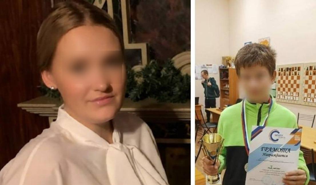 Пострадавшая учительница и школьник, который на неё напал. Фото: соцсети