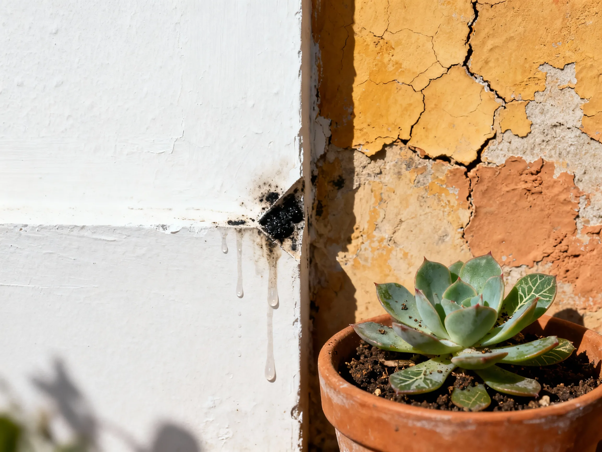 Две философии стены. Слева — идеальная геометрия, которая задыхается. Справа — живая текстура, на которой растёт жизнь.