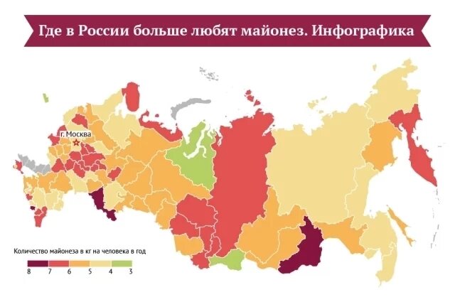    Где в России больше любят майонез. Инфографика