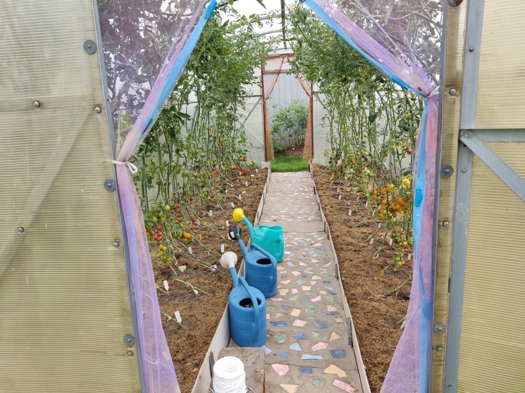 У нас 5 теплиц и на каждой по две занавески на двери