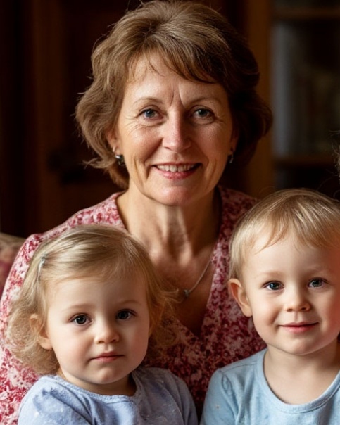 Вера Ивановна с внуками