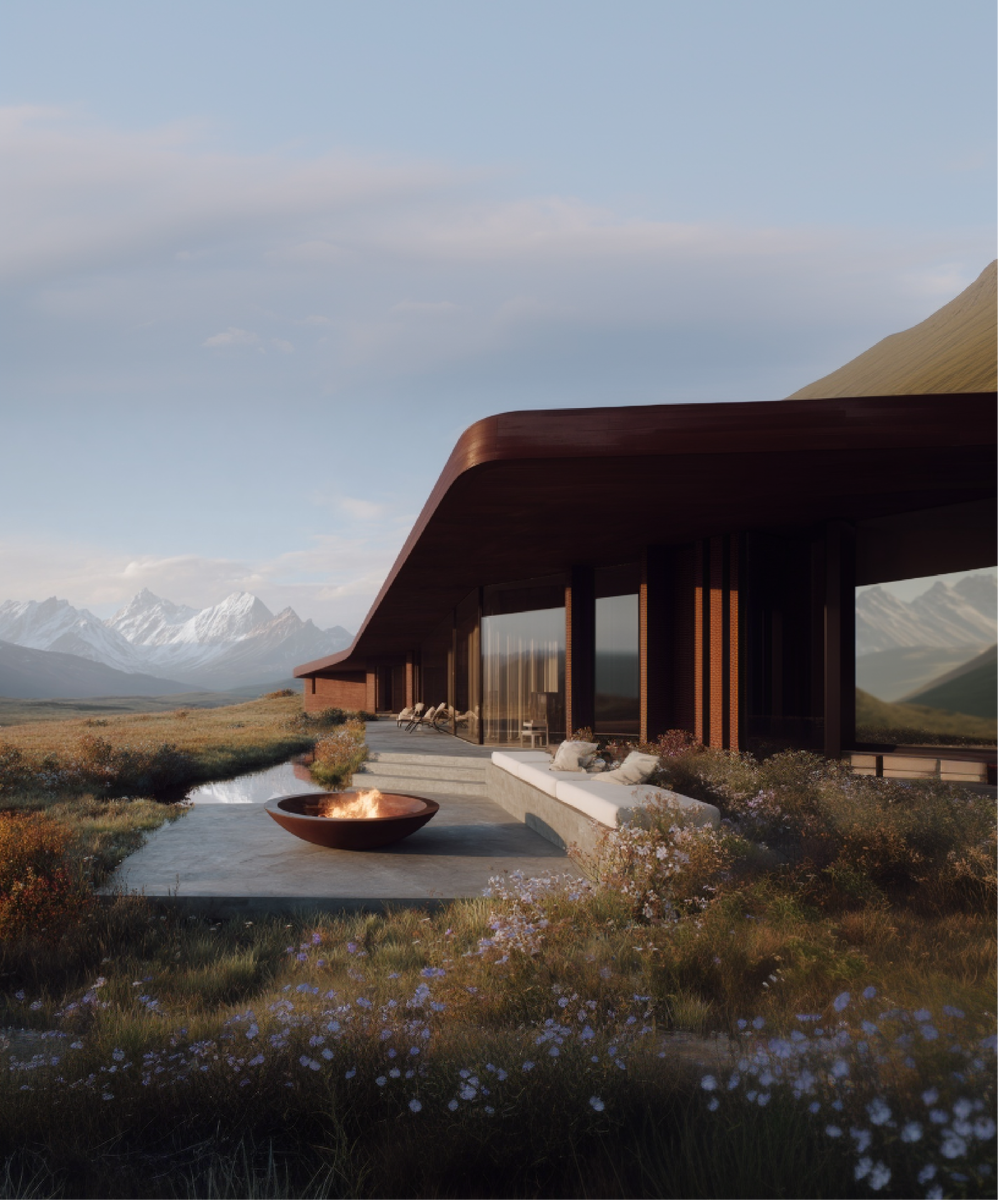 Архитектурная концепция виллы на Алтае. Рендер: KNKO