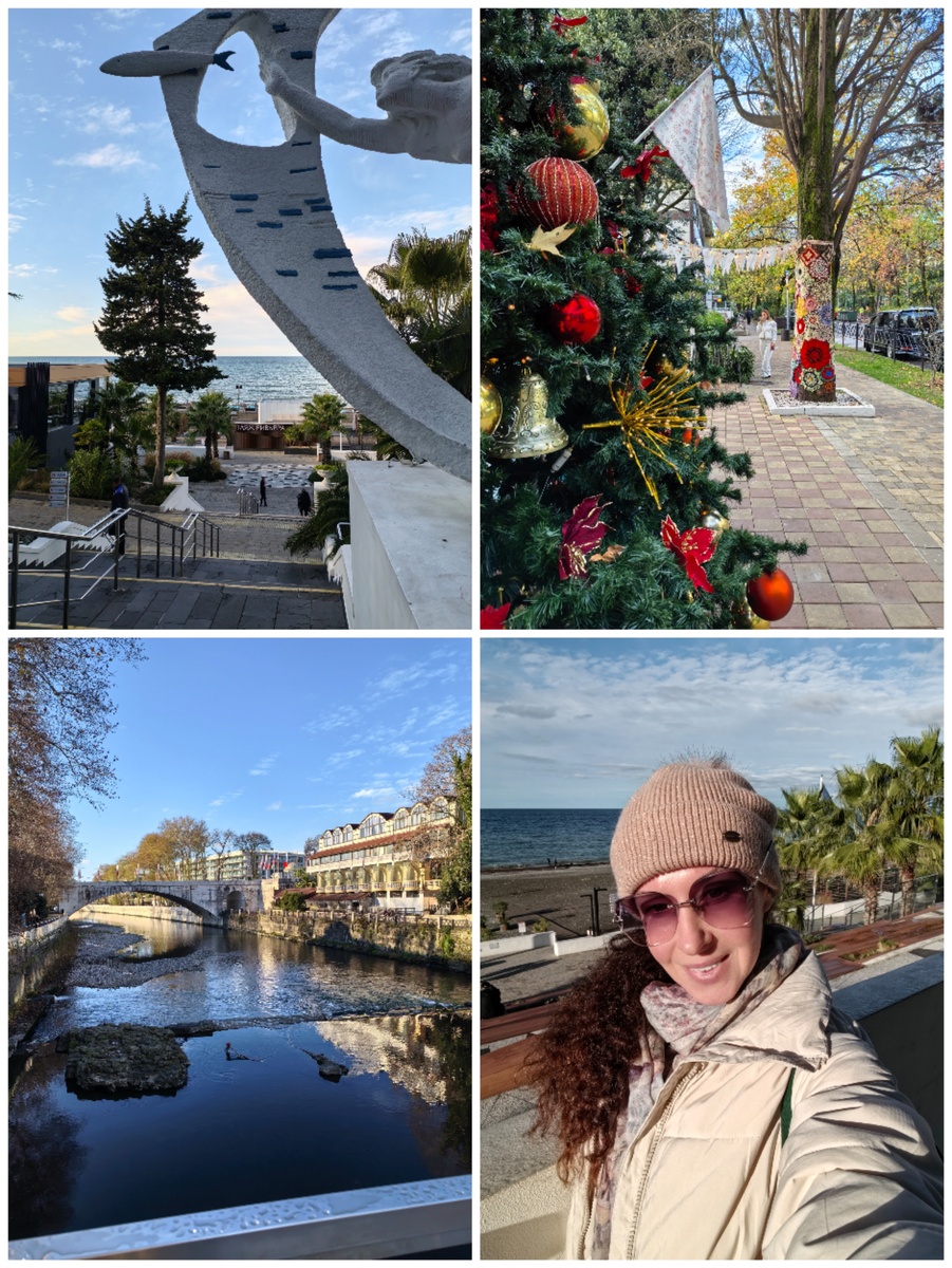 улицы Центрального Сочи и автор на Ривьере)