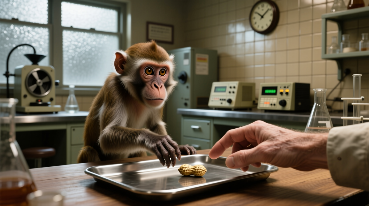 Именно этот момент наблюдения за действием другого привел к открытию зеркальных нейронов. Клетки мозга обезьяны активировались, будто она сама брала арахис.