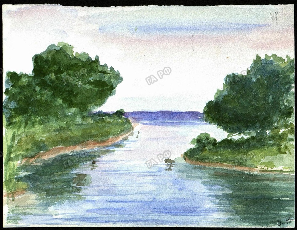 Акварель Ольги Николаевны из архивов ГАРФА.