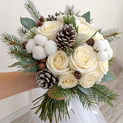    Зимний букет невесты из роз Кристина Борунова