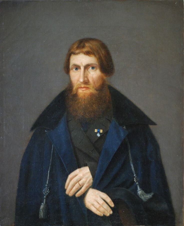 Неизвестный художник «Портрет купца с фрачной копией медали», 1840-е гг.