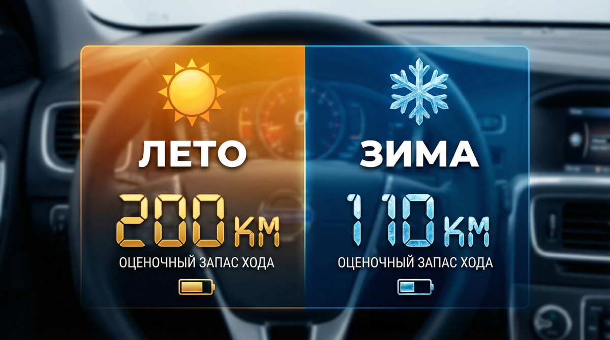 Куда делась сотня километров? Ушла на обогрев вашей пятой точки