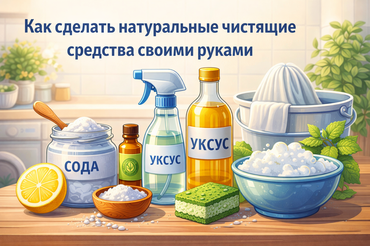 Натуральные средства для чистки в кухне