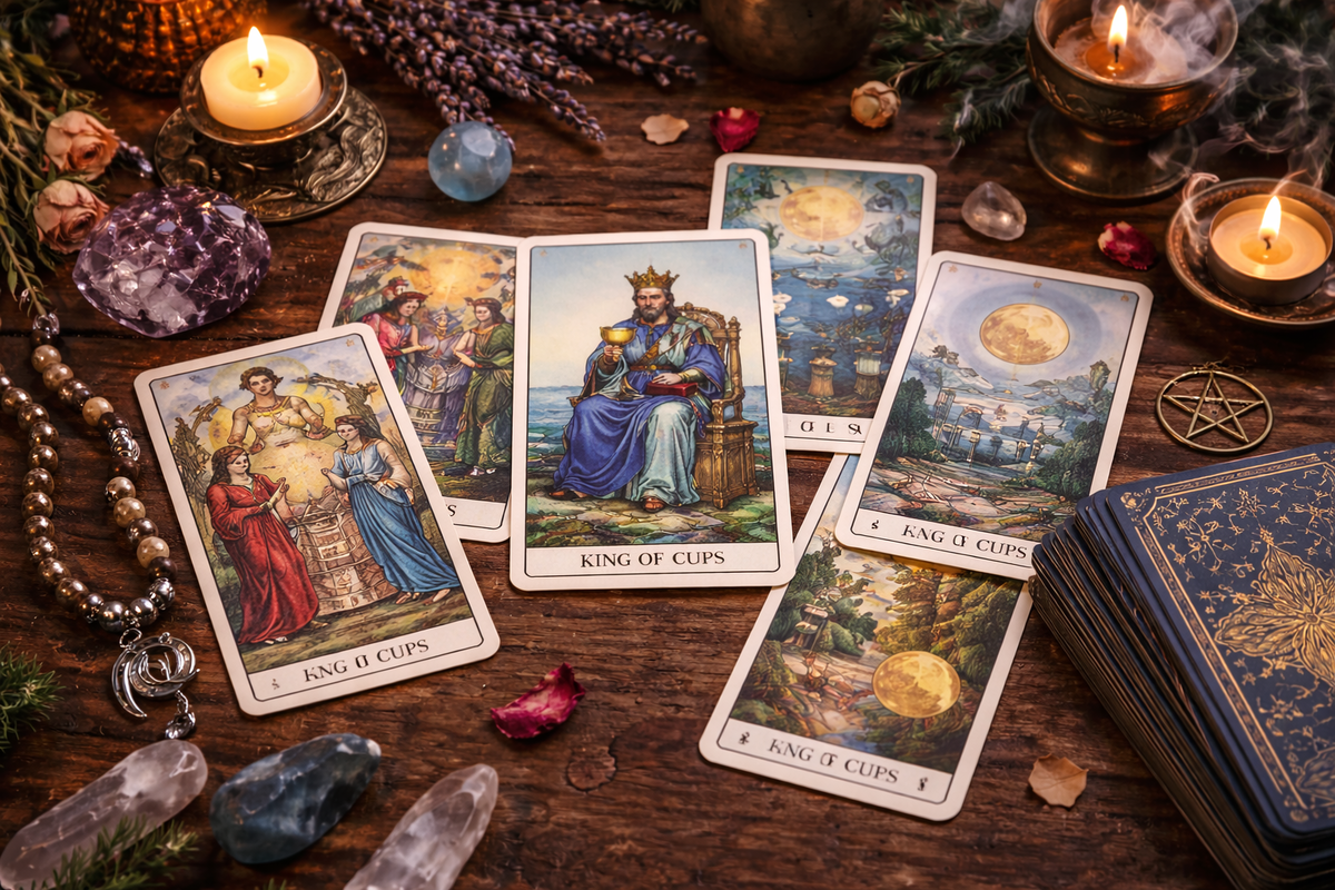 Когда в раскладе появляется карта Таро Король Чаш, стоит смотреть на поступки.