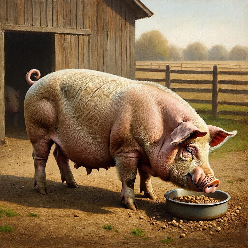 Свинья. Изображение сгенерировано сервисом GigaChat 