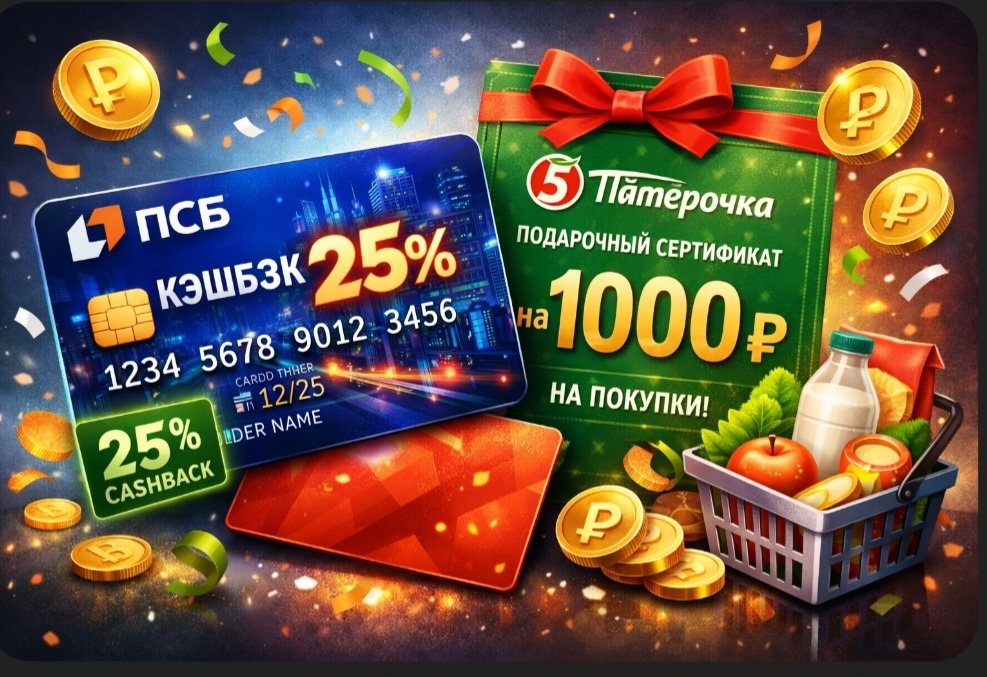 Карта, которая возвращает деньги. И ещё 1 000 ₽ на продукты — если оформить правильно