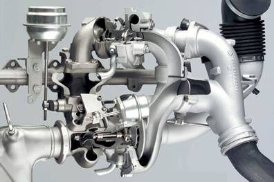 Битурбо. Две турбины разного размера.