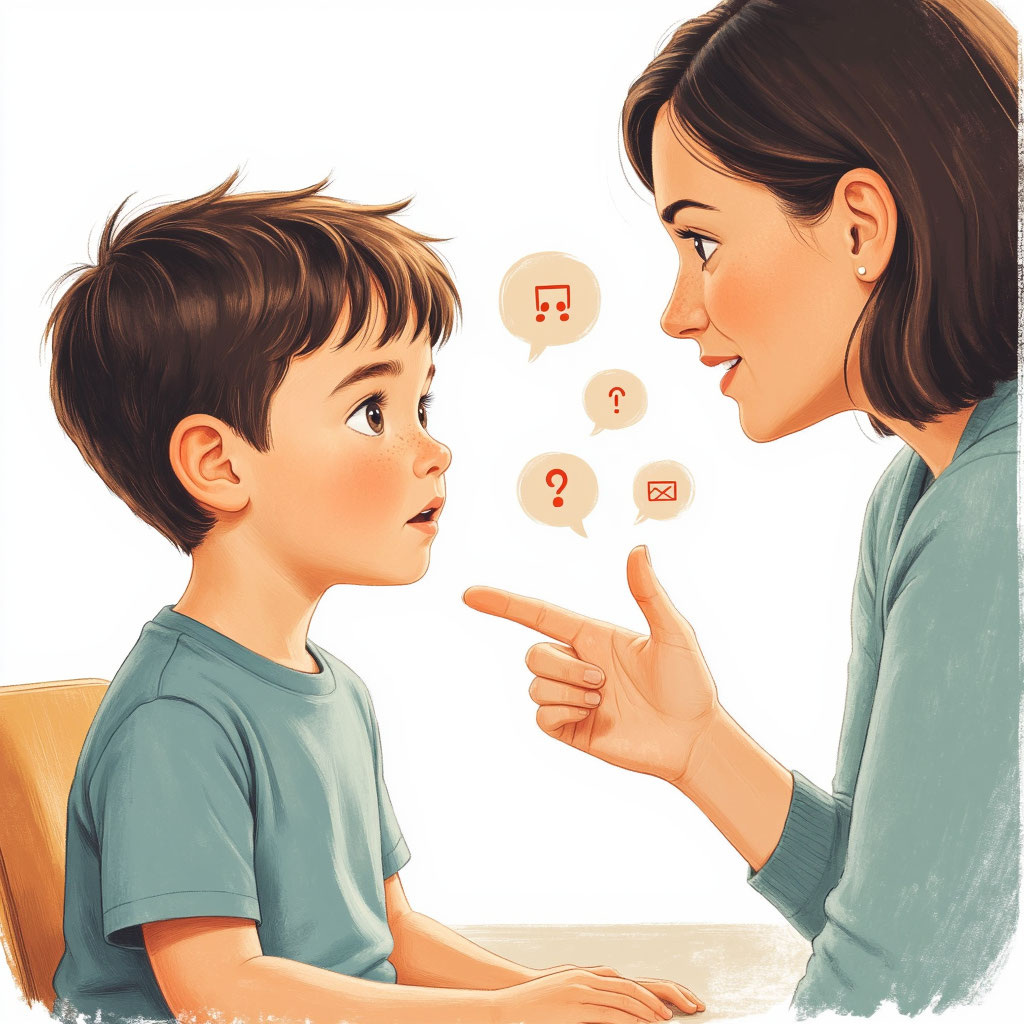 Иллюстрация сделана при помощи нейросети, как запускать речь при сенсорной алалии.