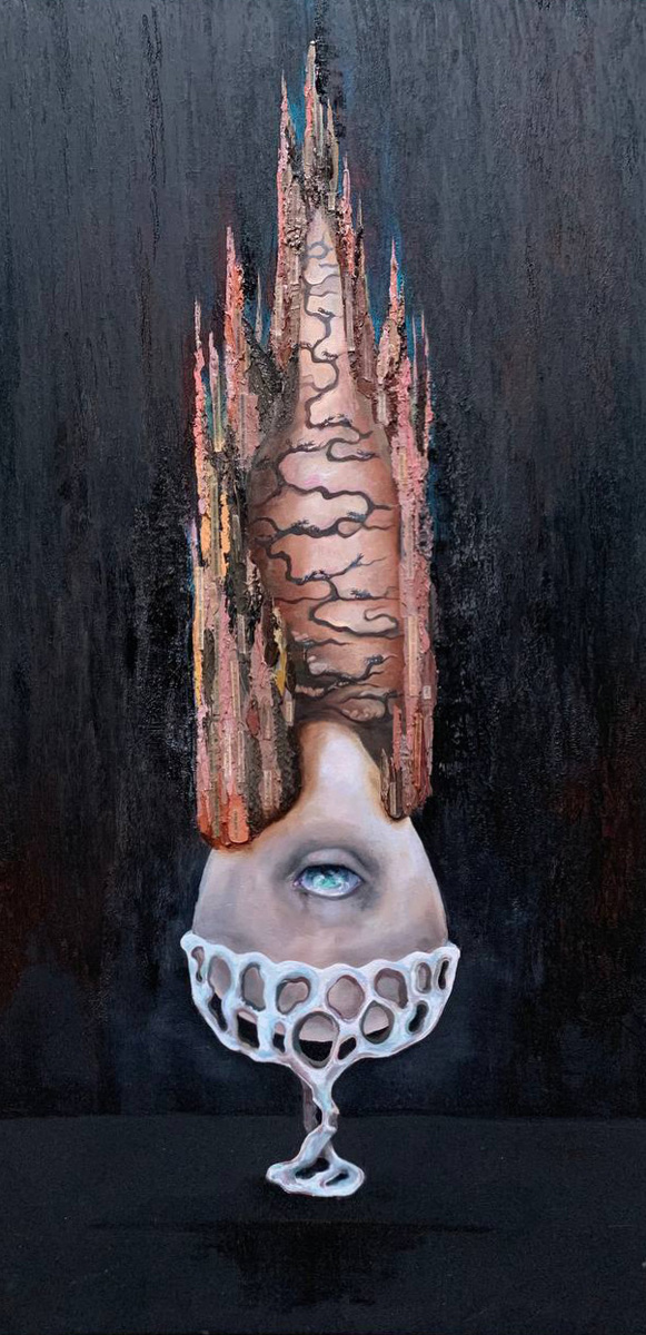 Анастасия Куницына "Мысли в моей голове" холст, масло 80*40см.